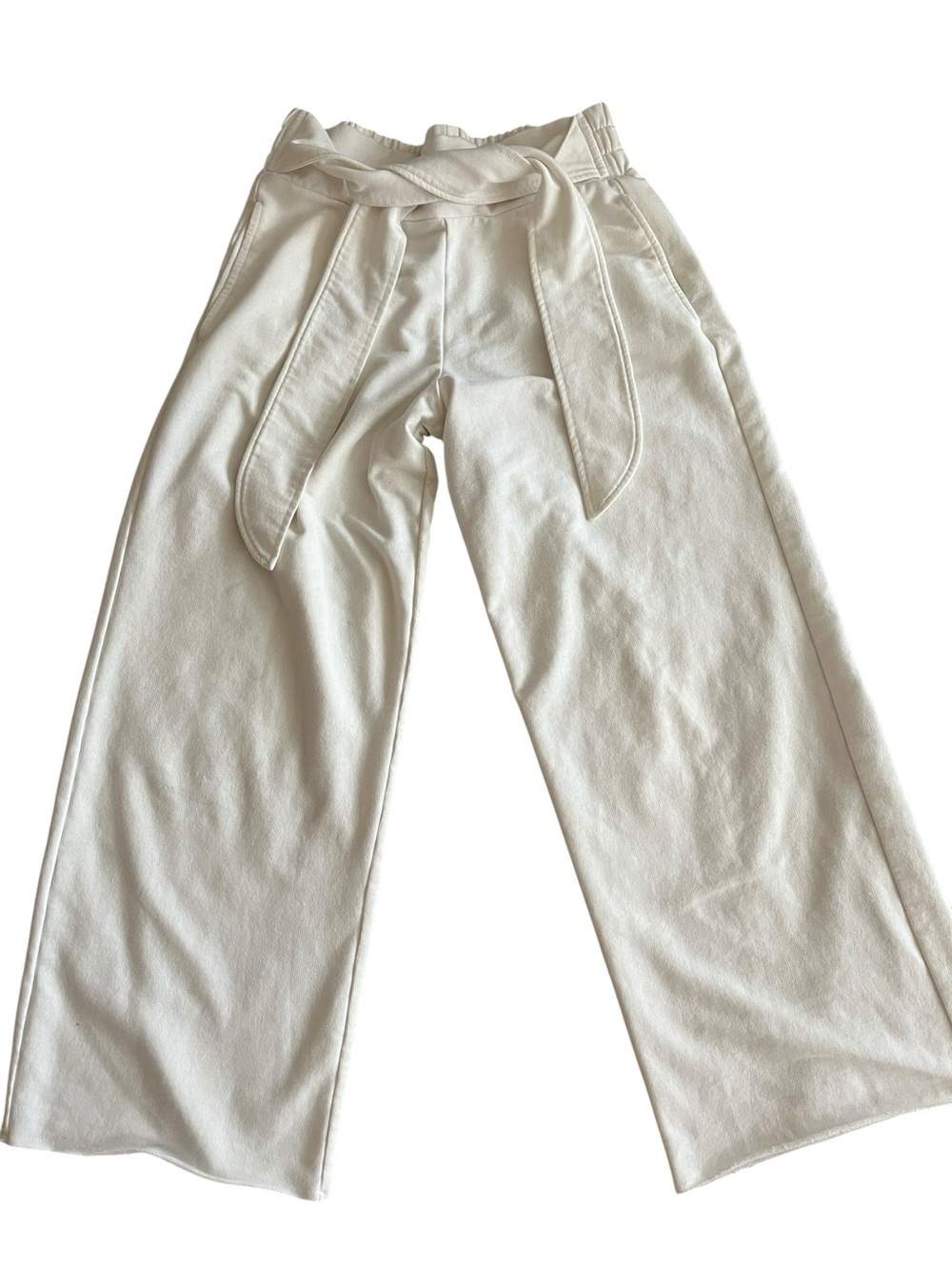 Sundays White High-Waisted Wide -Leg Trousers Size Small